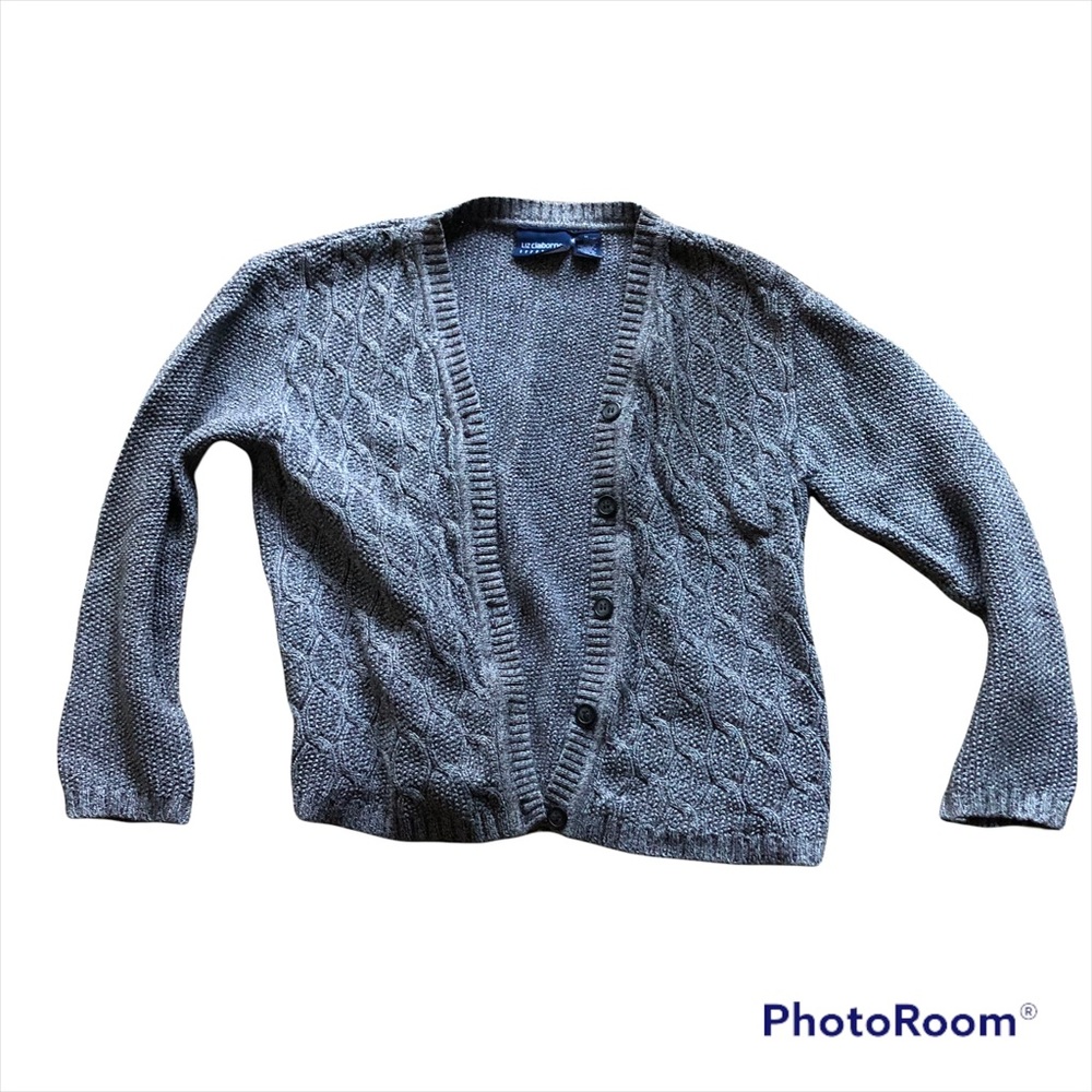 Liz Claiborne three quarter sleeve button down knitted sweater